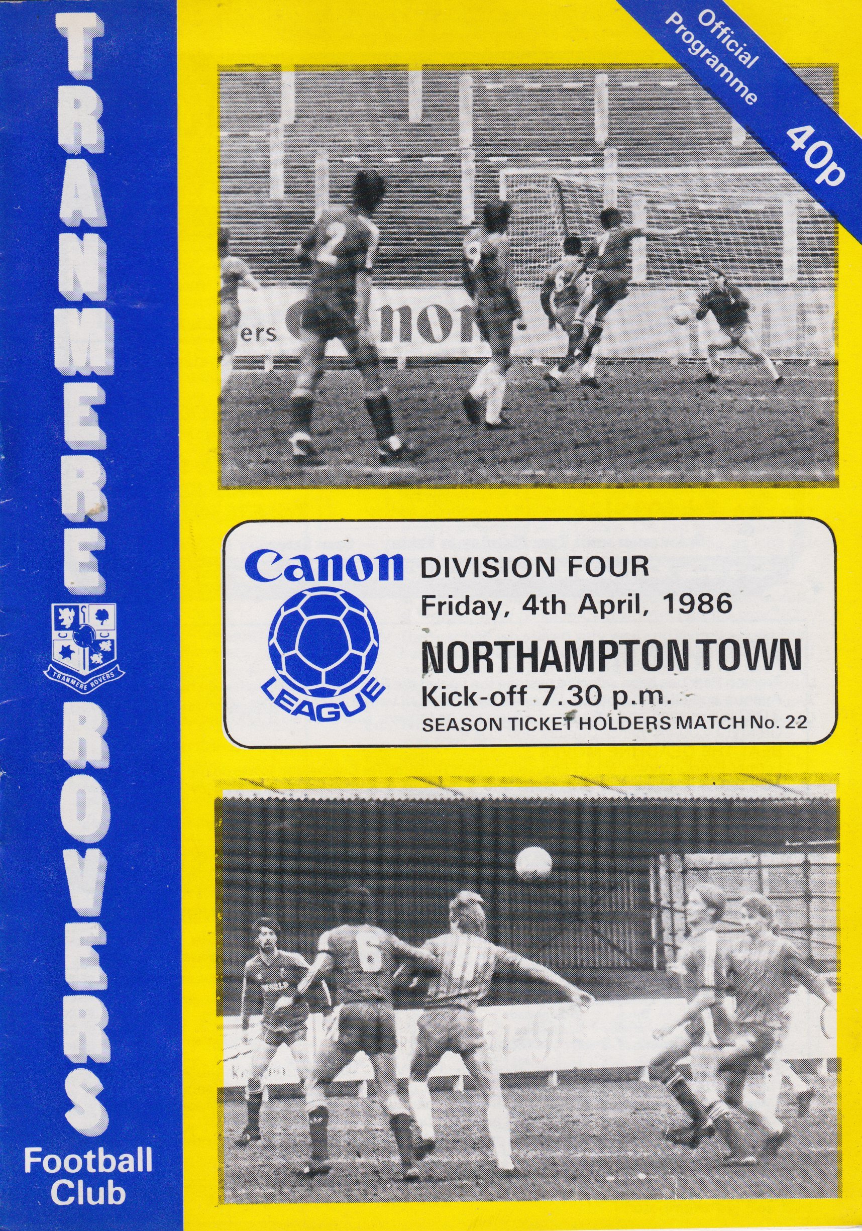 Tranmere Rovers v Northampton Town match programme